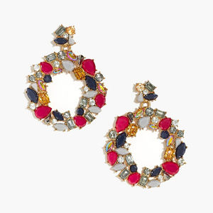 🌺 J. Crew Colorful wreath statement earrings